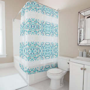 Cortina Para Box Teste padrão geométrico moderno do vidro da praia