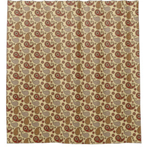 Cortina Para Box Teste padrão, marrom, tan e bege de Paisley