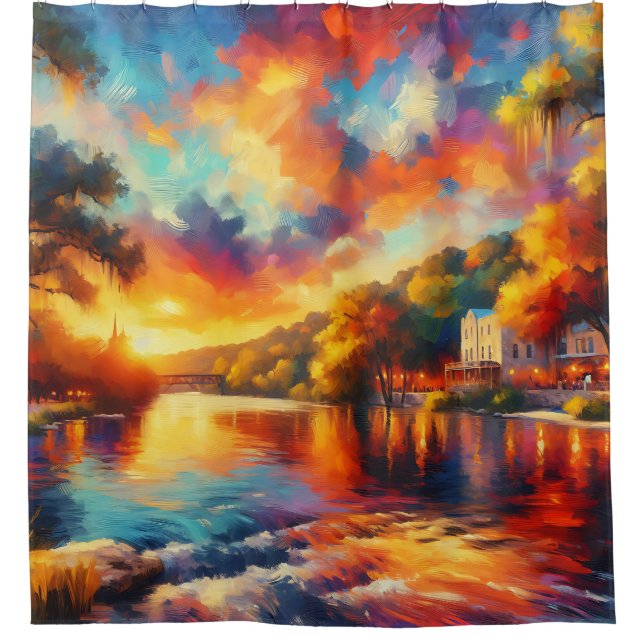 Cortina Para Box "Texas Hill Country: River Sunset" (Frente)