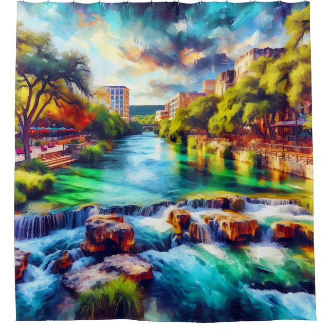 Cortina Para Box Texas Hill Country: Tranquil River (Frente)