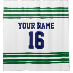 Cortina Para Box Texto do marinho de faixas verdes da floresta TRAN