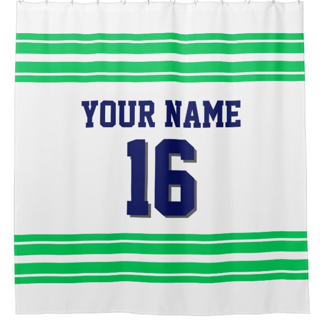 Cortina Para Box Texto do marinho TRANS 2X Emerald Green Strips (Frente)