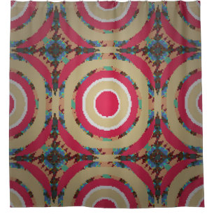 Cortina Para Box Textura bege, rosa e azul. Abstrato. H