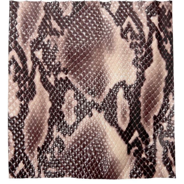Cortina Para Box Textura de couro de serpente castanha (Frente)