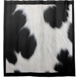 Cortina Para Box textura de couro de vaca preto e branco pele anima