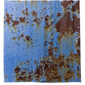 Cortina Para Box Textura de metal e tinta azul.