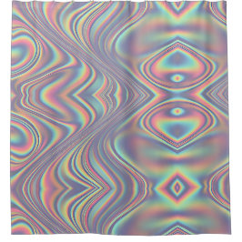 Cortina Para Box Textura de Remoinho Holográfico Iridescente