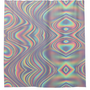 Cortina Para Box Textura de Remoinho Holográfico Iridescente