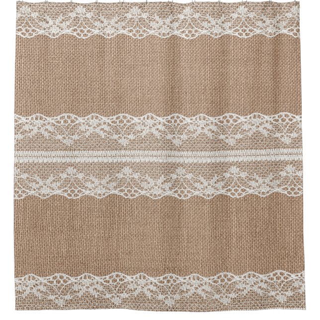 Cortina Para Box Textura Do Lace Escuro Burlap (Frente)