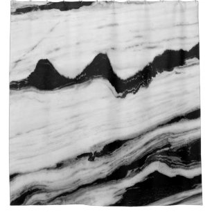 Cortina Para Box textura natural de mármore preto e branco, luxuosa