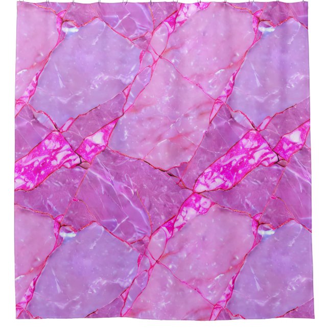 Cortina Para Box Textura rosa de mármore, efeito mármore (Frente)