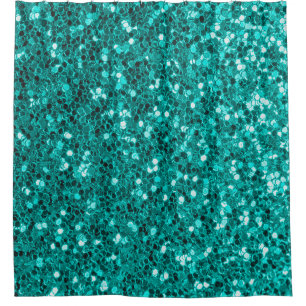 Cortina Para Box Textura turquesa brilhante brilhante com brilho