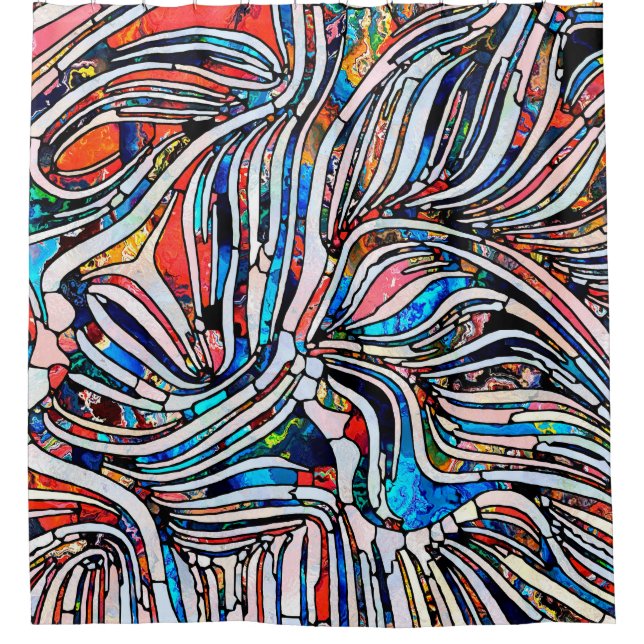 Cortina Para Box Texturas quebradas. Unidade da série de vidro reve (Frente)