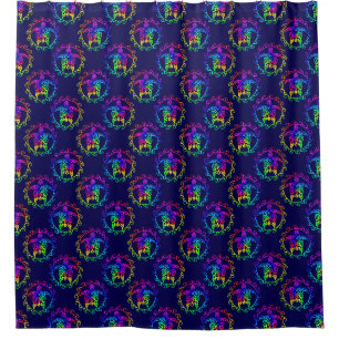 Cortina Para Box Tie Dye Tribal Turtle Moari Sun Blue
