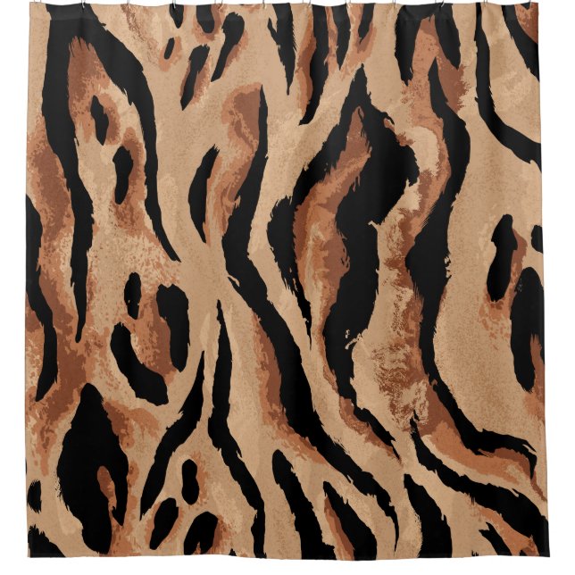 Cortina Para Box Tiger Leopard: Pele Animal Sem Semente (Frente)