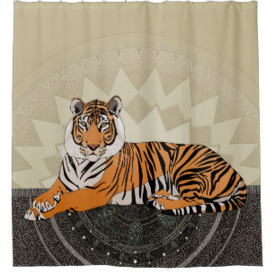 Cortina Para Box tigre bengal mandala bamboo