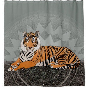 Cortina Para Box tigre bengal mandala lichen