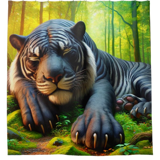 Cortina Para Box Tigre preto e branco (Frente)