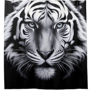 Cortina Para Box tigre preto e branco