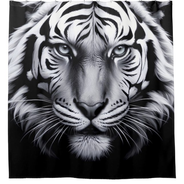 Cortina Para Box tigre preto e branco (Frente)