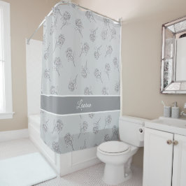 Cortina Para Box Timeless Botanical Bloom Soft Grey Monogram