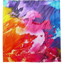 Cortina Para Box Tinta Abstrato Moderna Colorida