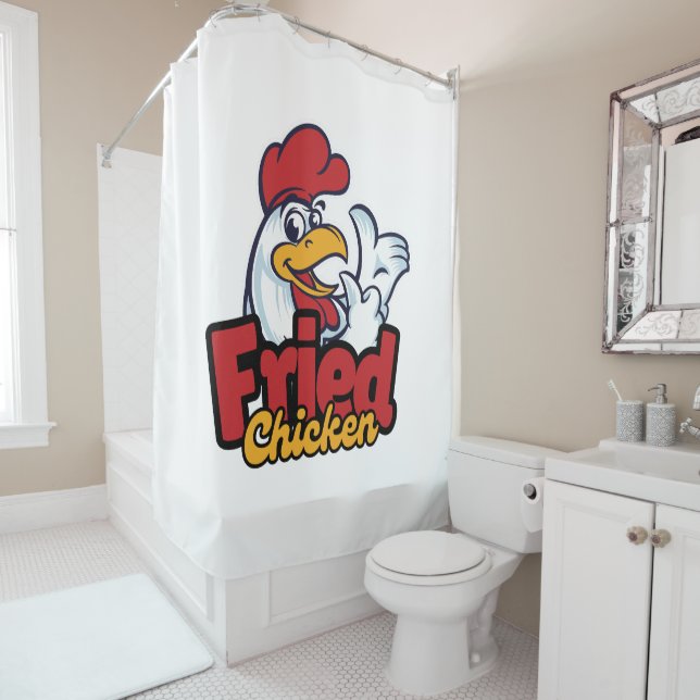 Cortina Para Box Tipografia de frango (In Situ)