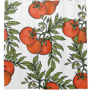 Cortina Para Box Tomato Vintage: Ilustração do Mercado de Fazendas.