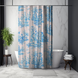 Cortina Para Box Tornozelo azul-floral