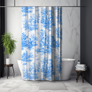 Cortina Para Box Tornozelo azul-floral