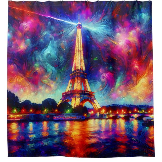 Cortina Para Box "Torre Eiffel: Sunset on the Seine" (Frente)