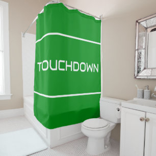 Cortina Para Box TOUCHDOWN Listras de Texto Branco Moderno no Verde