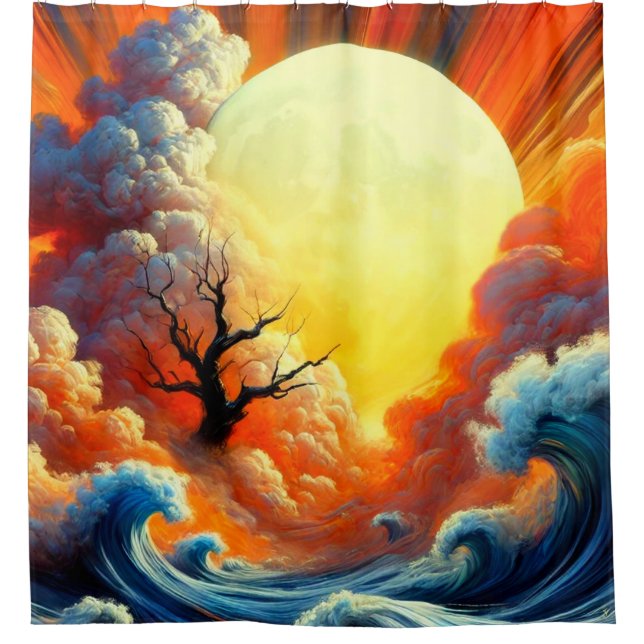 Cortina Para Box Trabalho de arte Sun (Frente)