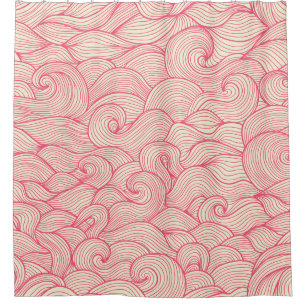 Cortina Para Box Traços de onda de abstrato, padrão de colheita.
