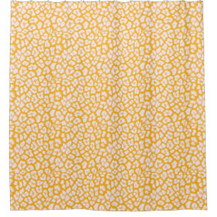 Cortina Para Box Travesseiro Branco amarelo estampa de leopardo abs