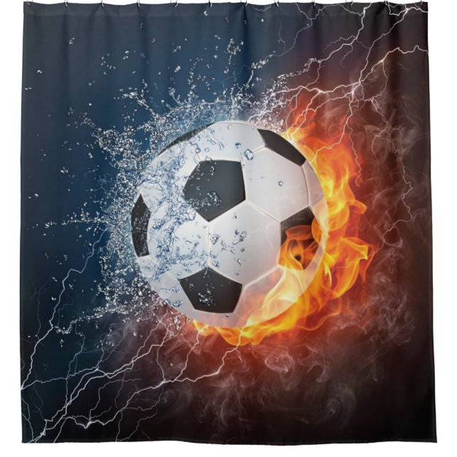 Cortina Para Box Travesseiro decorativo Flaming de Futebol/Bola de  (Frente)