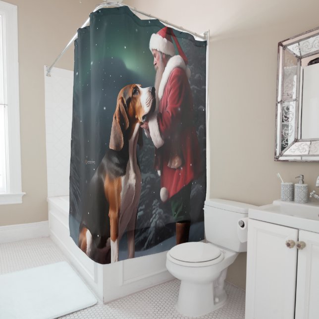 Cortina Para Box Treeing Walker Coonhound Papai Noel Natal (In Situ)