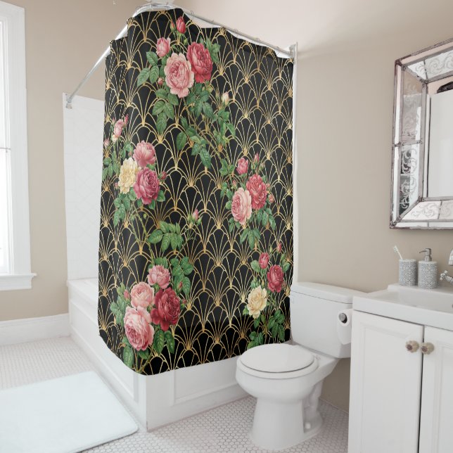 Cortina Para Box Trellis Rosa Dourada (In Situ)