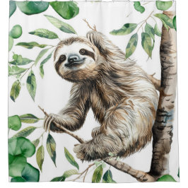 Cortina Para Box Trendy Cute Sloth Em Uma Árvore
