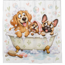 Três Cães na Banheira Decoração de Banheiro Divert