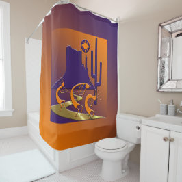 Cortina Para Box Três Kokopelli na estrada Ouro