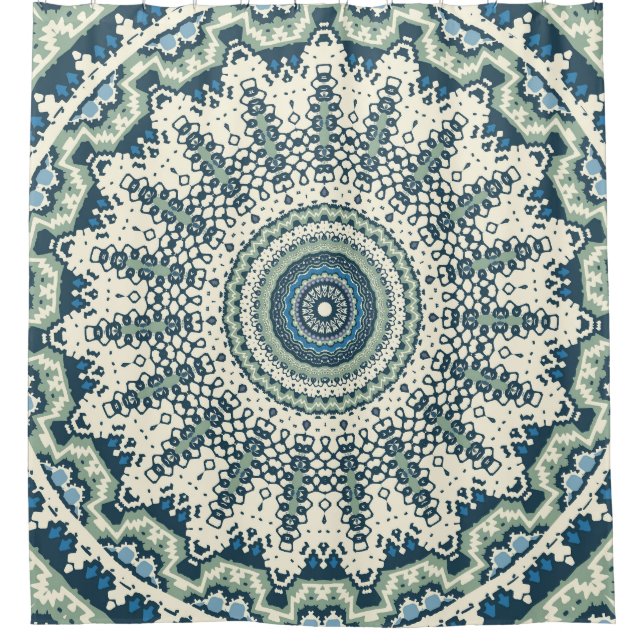 Cortina Para Box Tribal Blue Mandala (Frente)