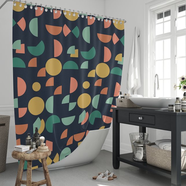 Cortina Para Box Tribal Geométrico Moderno Elegante (Retro Modern Elegant Geometric Tribal Shower Curtain)