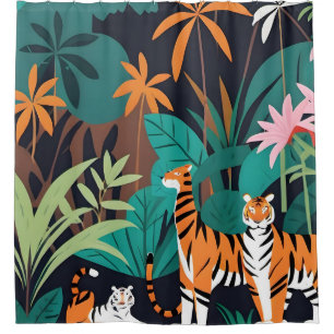 Cortina Para Box Trio de Tigre Tropical