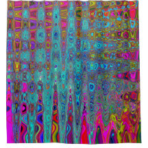 Trippy Sky Blue Abstrato Retro Atomic Waves