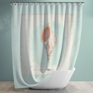 Cortina Para Box Tritons Trumpet Shell Beach Bathroom Personalizado