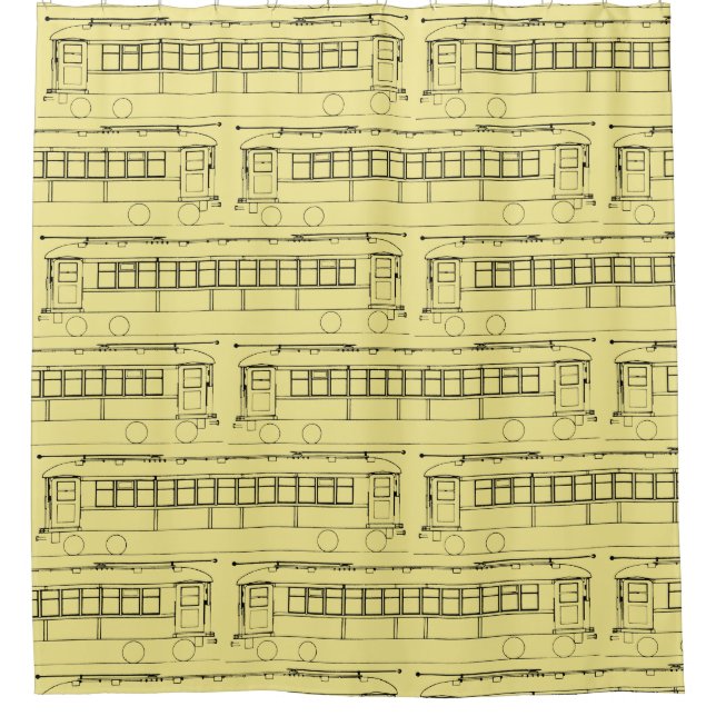 CORTINA PARA BOX TROLLEY TRAIN STREETCAR PRETO (Frente)