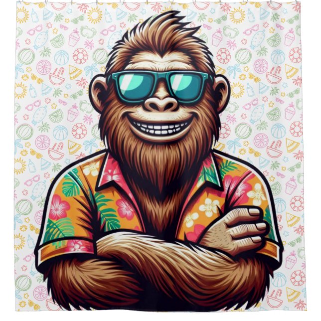 Cortina Para Box Tropical/Beach yeti/bigfoot (Frente)