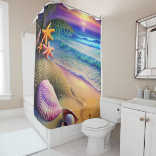 Cortina Para Box Tropical Fantasy Beach Sunset