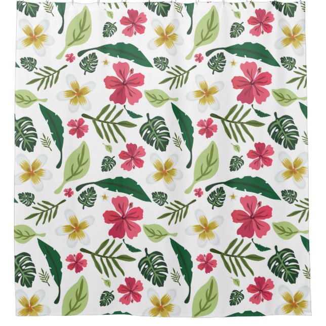 Cortina Para Box Tropical Floral Shower Curtain (Frente)